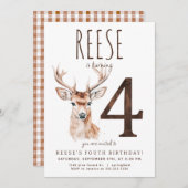 Vierte Geburtstagseinladung Einladung (Vorne/Hinten)