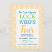 Vierte Geburtstagsfeier Einladung (Vorne/Hinten)