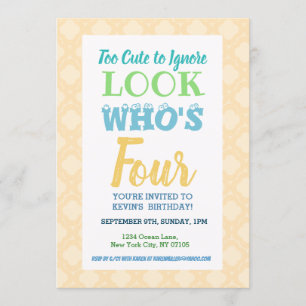 Vierte Geburtstagsfeier Einladung