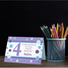 Vierte Geburtstagskarte Personalisiert! Karte