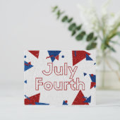 Vierte Glitzer im Juli Postkarte (Stehend Vorderseite)