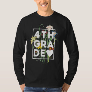 Vierte Klasse Blumenmädchen Frauen Lehrer Team 4.  T-Shirt