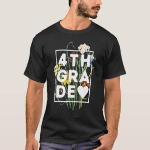 Vierte Klasse Blumenmädchen Frauen Lehrer Team 4.  T-Shirt