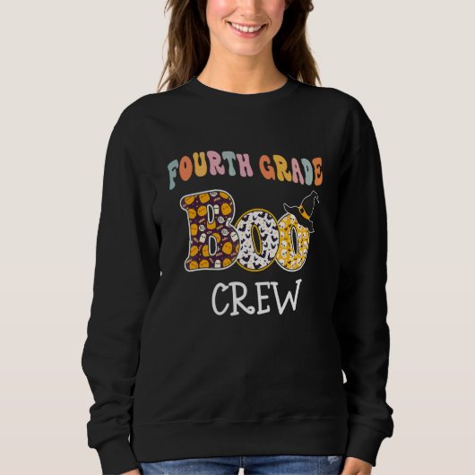Vierte Klasse Boo Crew Schüler Halloween Sweatshirt (Vorderseite)