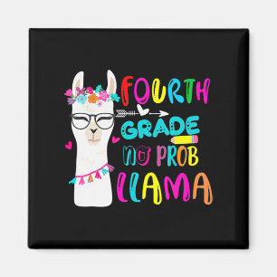 Vierte Klasse kein Prob Llama Lehrer Student zurüc Magnet