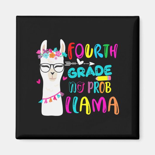 Vierte Klasse kein Prob Llama Lehrer Student zurüc Magnet (Vorne)
