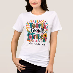 Vierte-Klasse-Stamm-T-Shirt Lehrer-Klassenzimmer Tri-Blend Shirt