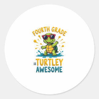 Vierte Klasse Turtle-y großartiger erster Tag der Runder Aufkleber