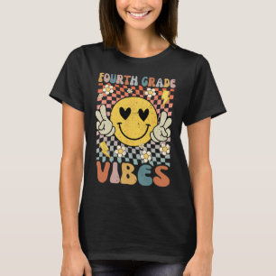 Vierte Klasse Vibes 4. Klasse Retro Lehrer 1. Tag T-Shirt
