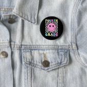 Vierte Klasse Vibes Smiley Gesicht 4. Klasse Team  Button (Beispiel)