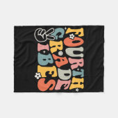 Vierte Klasse - Viertklässler - Retro 1. Tag Fleecedecke (Vorderseite (Horizontal))