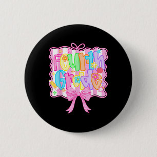 Vierte Klasse Zurück zur Schule Bogen Cute Coquett Button