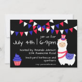 Vierte Llama-Party Einladung Juli (Vorderseite)