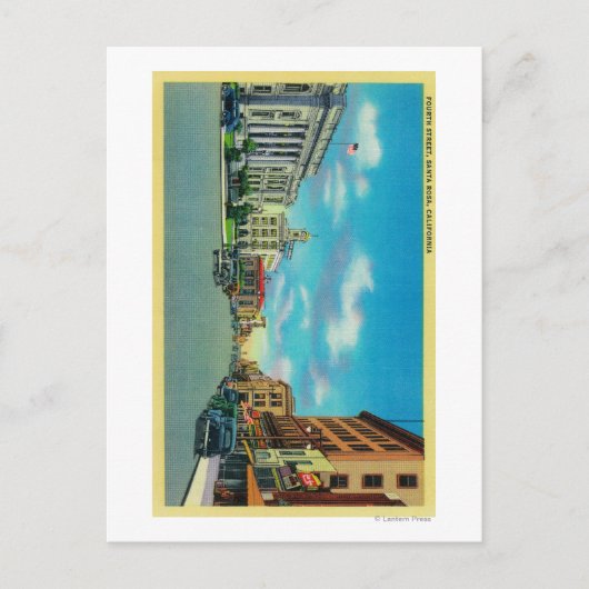 Vierte Straße in Santa Rosa, CASanta Rosa, CA Postkarte (Vorderseite)