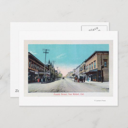 Vierte Straße View San Rafael, CA Postkarte (Vorne/Hinten)