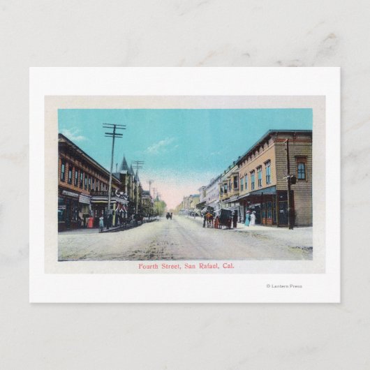 Vierte Straße View San Rafael, CA Postkarte (Vorderseite)