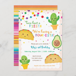 Vierte Taco-Einladung zum Vierten Geburtstag - Vie Einladung