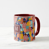 Viertel Block Stadt Häuser Muster Tasse (VorderseiteRechts)