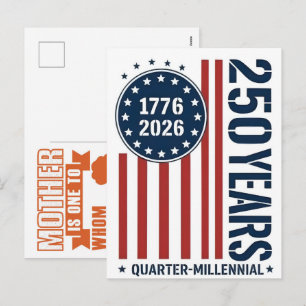 Viertel-Jahrtausend-Amerika 1776–2026 Feier D Feiertagspostkarte
