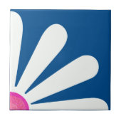 Viertel weiß dunkel, rosa Mitte blau auf Lapis Fliese (Vorderseite)