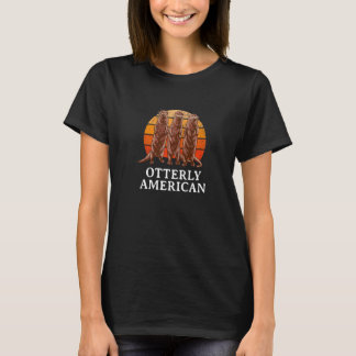 Viertelamerikanische Patriotische Otter Patriotism T-Shirt