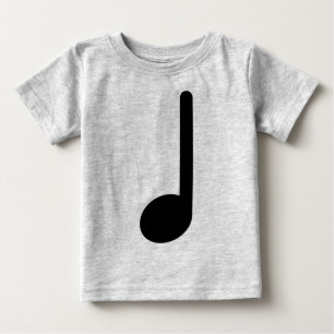 Viertelanmerkung mit dem Stamm, der oben Baby T-shirt