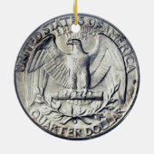 Vierteldollar-Geld-Verzierung Keramik Ornament (Hinten)