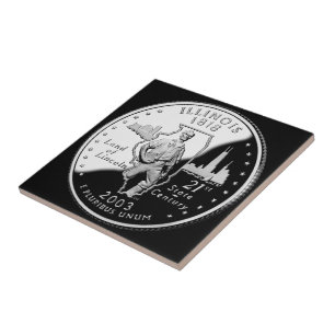 Vierteldollar-Münze von Illinois Rückseite Faux Fliese