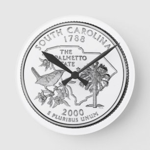 Vierteldollar-Münze von South Carolina Runde Wanduhr