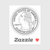 Vierteldollarmünze George Washington Aufkleber (Blatt)