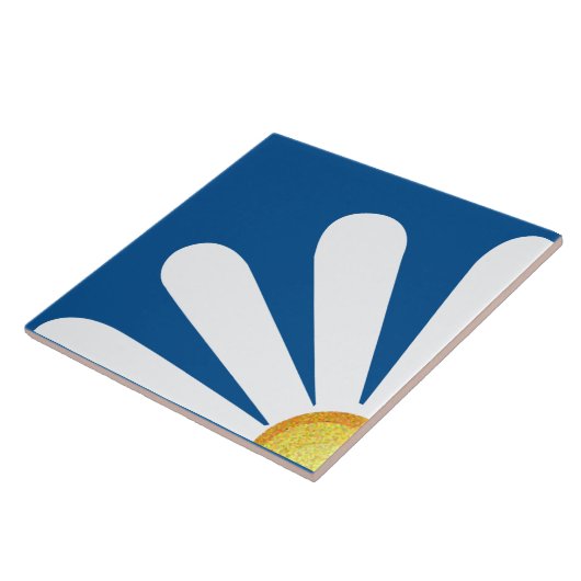 Vierteljahr einer daisy-Blume Fliese (Seite)