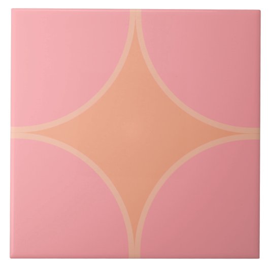 Viertelkreis Millenium pink und apricot Fliese (Vorderseite)