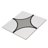 Viertelkreismuster Schwarz/Weiß und Grau Fliese (Seite)