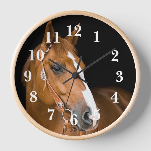 Viertelpferd Foto Braun weiß nummeriert Uhr (Vorderseite)