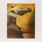 Viertelpferd mit goldenem Mund, Acrylmalerei Puzzle (Vertikal)