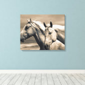 Viertelpferde auf der kanadischen Prärie Leinwanddruck (Insitu (Holzboden))