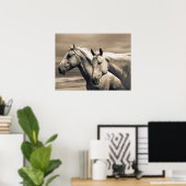 Viertelpferde auf der kanadischen Prärie Poster (Heimbüro)