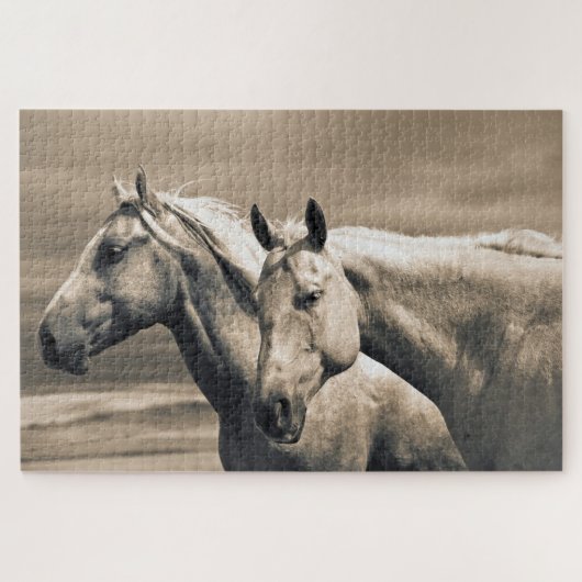 Viertelpferde auf der kanadischen Prärie Puzzle (Horizontal)