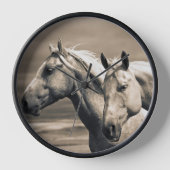 Viertelpferde auf der kanadischen Prärie Uhr (Vorderseite)