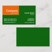 Viertelpflaster - Orange und Gras grün (006600) Visitenkarte (Vorne/Hinten)