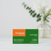 Viertelpflaster - Orange und Gras grün (006600) Visitenkarte (Stehend Vorderseite)