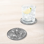 ViertelUntersetzer-gesetzte Schwänze Runder Pappuntersetzer (Vor Ort)