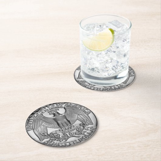 ViertelUntersetzer-gesetzte Schwänze Runder Pappuntersetzer (Vor Ort)