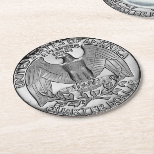 ViertelUntersetzer-gesetzte Schwänze Runder Pappuntersetzer (Angewinkelt)