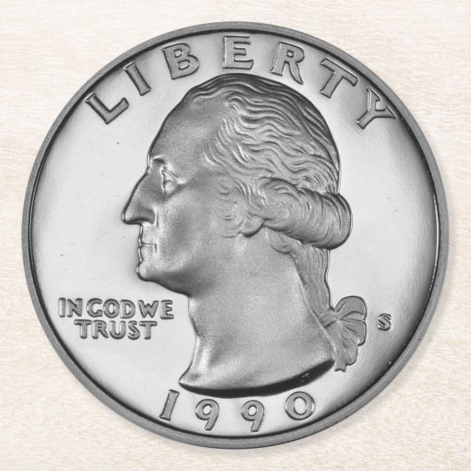 ViertelUntersetzer-Set Runder Pappuntersetzer (Vorderseite)