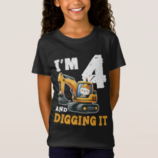 Vierter 4. Geburtstag Baujunge 4 Jahre alt T-Shirt
