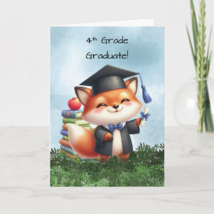 Vierter Abschluss Boy Fox Herzlichen Glückwunsch Karte