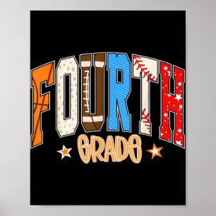 Vierter Baseballfußball der Klasse Poster