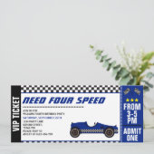 Vierter Geburtstag des Rennfahrscheins für Need Fo Einladung (Stehend Vorderseite)