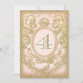 Vierter Geburtstag einmal auf Zeitprinzessin Einladung (Vorderseite)